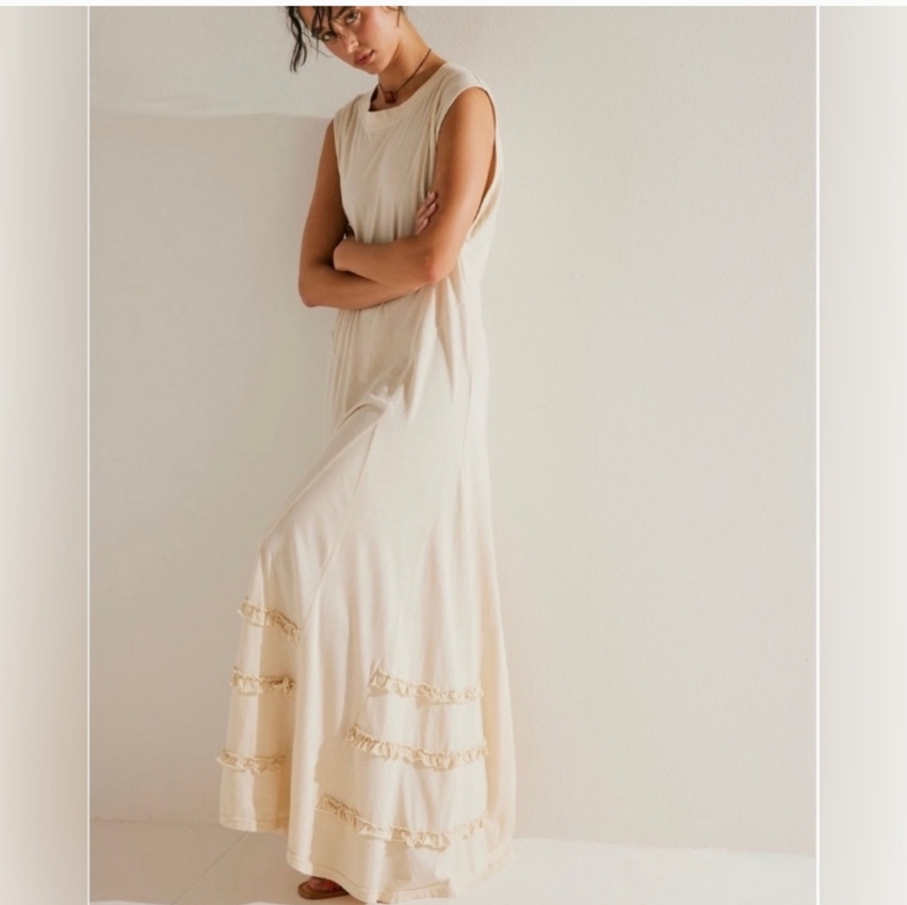 Free People Cream Maxi Dress